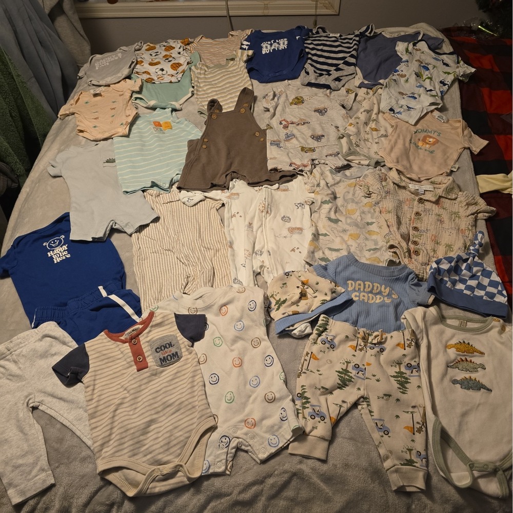 Carter's Lot Of Baby Clothes 0-3 Mths 30 Pieces Gerber, Baby Essentials Wondelux